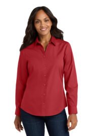 Port Authority® Women's Long Sleeve Carefree Poplin Shirt - Image 11