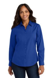 Port Authority® Women's Long Sleeve Carefree Poplin Shirt - Image 15
