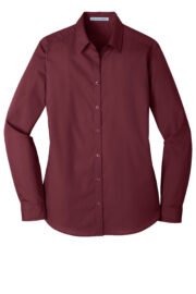 Port Authority® Women's Long Sleeve Carefree Poplin Shirt - Image 4