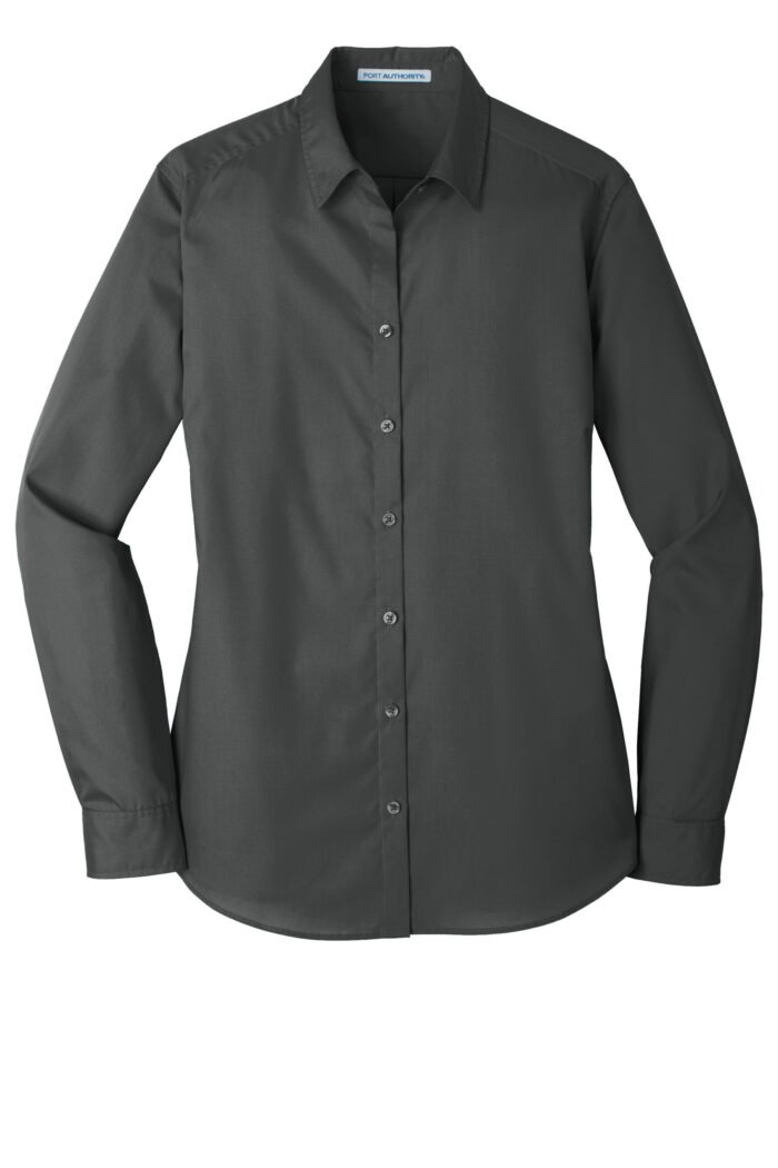 Port Authority® Women's Long Sleeve Carefree Poplin Shirt - Image 8