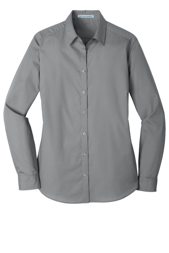 Port Authority® Women's Long Sleeve Carefree Poplin Shirt - Image 10