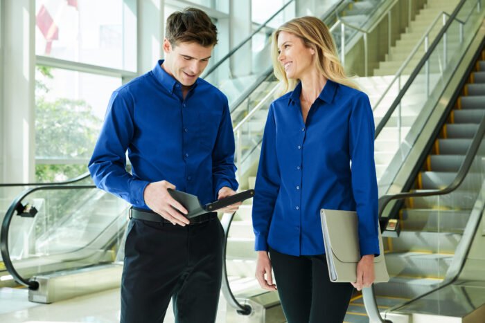 Port Authority® Long Sleeve Carefree Poplin Shirt - Image 21