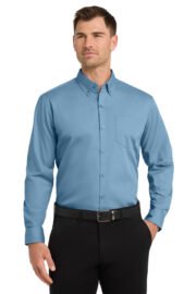 Port Authority® Long Sleeve Carefree Poplin Shirt - Image 5