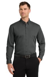 Port Authority® Long Sleeve Carefree Poplin Shirt - Image 9