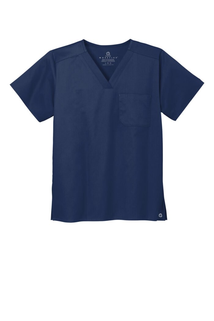 Wink® Unisex WorkFlex Chest Pocket V-Neck Top - Image 4