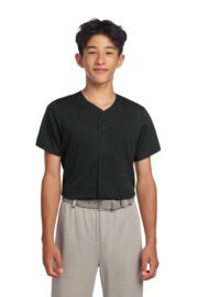Sport-Tek® Youth PosiCharge® Tough Mesh Full-Button Jersey - Image 2