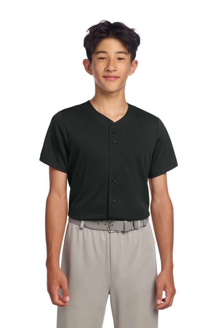 Sport-Tek® Youth PosiCharge® Tough Mesh Full-Button Jersey - Image 2