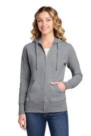 Port & Co® Women's Core Fleece Full-Zip Hooded Sweatshirt - Image 2