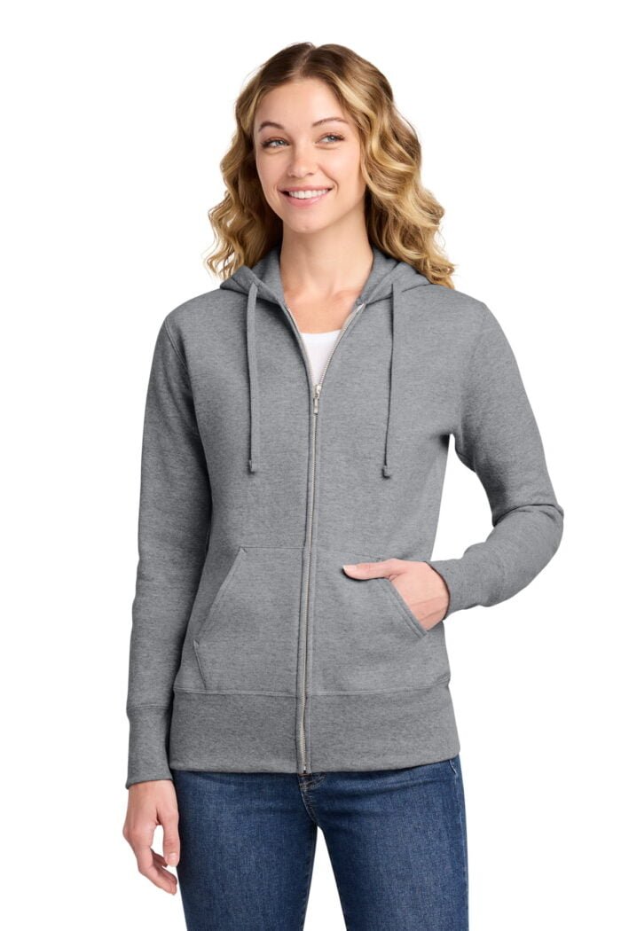 Port & Co® Women's Core Fleece Full-Zip Hooded Sweatshirt - Image 2