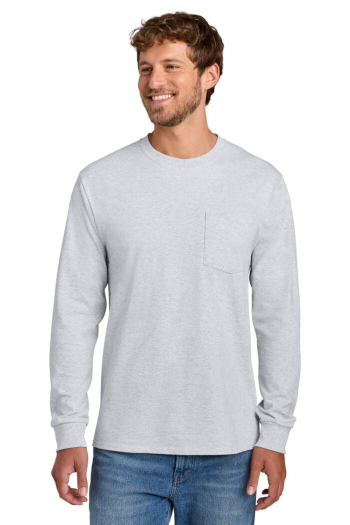 Port & Co® Long Sleeve Essential Pocket Tee - Image 2