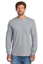 Port & Co® Long Sleeve Essential Pocket Tee - Image 3