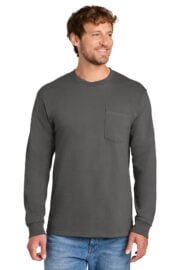 Port & Co® Long Sleeve Essential Pocket Tee - Image 4