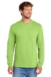 Port & Co® Long Sleeve Essential Pocket Tee - Image 5