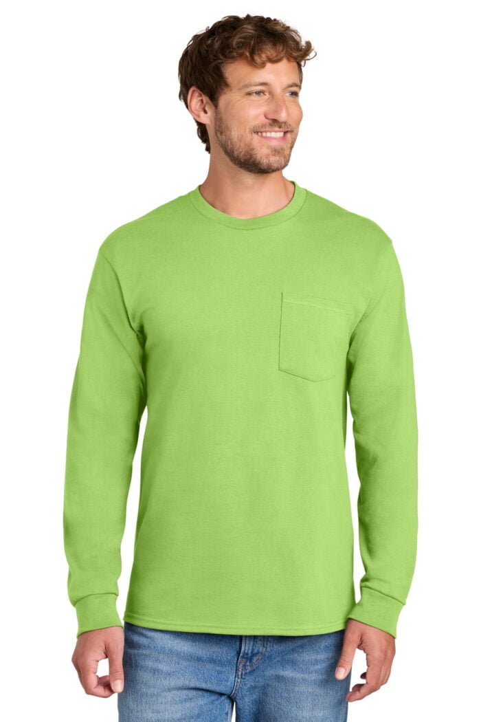Port & Co® Long Sleeve Essential Pocket Tee - Image 5