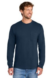 Port & Co® Long Sleeve Essential Pocket Tee - Image 6