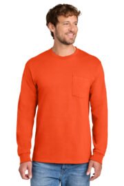 Port & Co® Long Sleeve Essential Pocket Tee - Image 7
