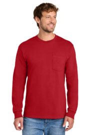 Port & Co® Long Sleeve Essential Pocket Tee - Image 8