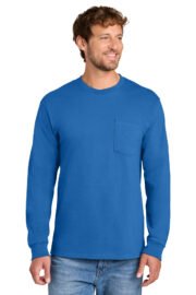 Port & Co® Long Sleeve Essential Pocket Tee - Image 9
