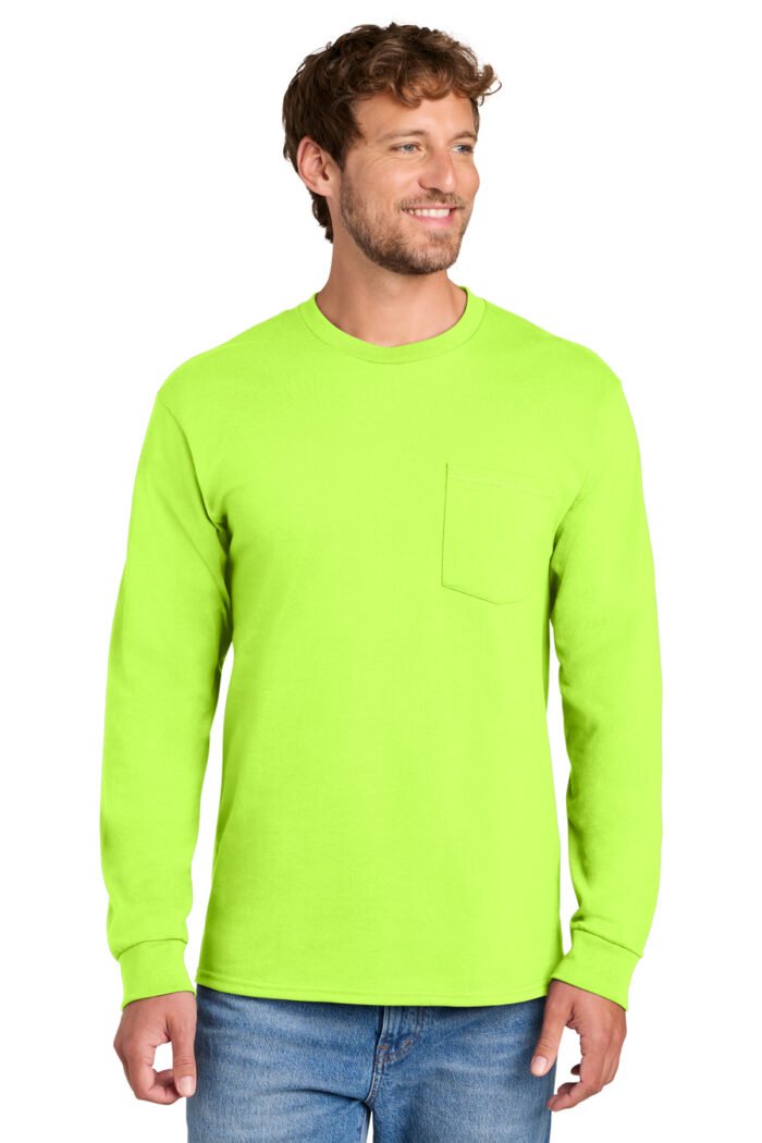 Port & Co® Long Sleeve Essential Pocket Tee - Image 10