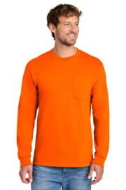 Port & Co® Long Sleeve Essential Pocket Tee - Image 11