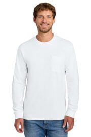 Port & Co® Long Sleeve Essential Pocket Tee - Image 12